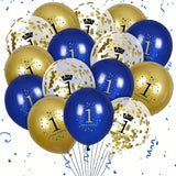 Navy Blue and Gold 50th Birthday Balloons 15 Pack for Party Decor