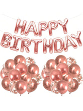 16-Inch Rose Gold Happy Birthday Letter Balloons for Milestone Birthday Parties