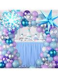 Snow Balloon Garland Kit with Snowflake and Pearl Balloons for Winter Parties