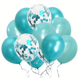 Turquoise & Teal Metallic Confetti Balloons for Engagement & Bachelorette Parties