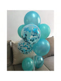 Turquoise & Teal Metallic Confetti Balloons for Engagement & Bachelorette Parties