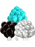 Turquoise Black Graduation Decorations 2025/Teal Turquoise Black Balloons 30Pcs Birthday Decorations For Women/Teal Bridal Shower -