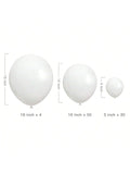 84-Pc White Balloons in 5 10 18-Inch for Weddings Showers and Party Decorations