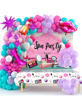127PCS Spa Party Supplies Makeup Birthday Balloons Garland & Foil Decor