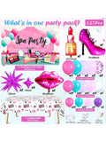 127PCS Spa Party Supplies Makeup Birthday Balloons Garland & Foil Decor