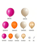 144pcs Hot Pink Orange Balloon Garland Kit with Pastel & Metallic Balloons for Parties