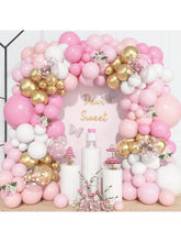 157-Pc Pink White and Gold Balloon Arch Kit for Birthdays Weddings and Showers
