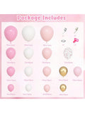 157-Pc Pink White and Gold Balloon Arch Kit for Birthdays Weddings and Showers