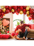 60 Red Balloons 12 Inch with Gold Confetti for Birthday Wedding Party Decor