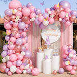 143pcs Butterfly Balloon Garland Kit Pink Purple Rose Gold Party Decor