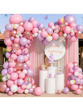 143pcs Butterfly Balloon Garland Kit Pink Purple Rose Gold Party Decor