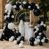 138-Piece Black and Silver Balloon Garland Kit with Confetti for Party Decor