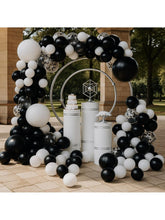 138-Piece Black and Silver Balloon Garland Kit with Confetti for Party Decor