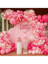 140pcs Hot Pink Balloon Arch Kit with Light & Metallic Pink Balloons