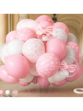 12-Inch Pink and White Bow Balloons for Bachelorette, Birthday, or Party Decor