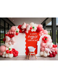 147pcs Cherry Balloon Garland Kit Red Pink Cream White with Bow