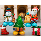 8 Pc Giant Christmas Mylar Balloons Santa Snowman Tree and Gift Box Decor