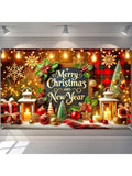Merry Christmas Happy New Year Banner 71x43 Rustic Holiday Party Decor
