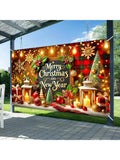 Merry Christmas Happy New Year Banner 71x43 Rustic Holiday Party Decor