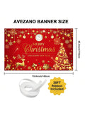 Merry Christmas and Happy New Year Banner Red and Gold Holiday Party Backdrop
