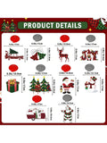 Buffalo Plaid Christmas Banner With Xmas Hanging Decorations For Festive Holiday Cheer