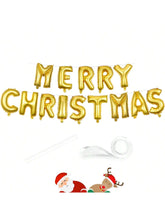 16 Inch Gold Merry Christmas Foil Balloons for Indoor and Outdoor Decor