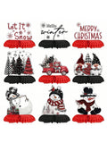 9-Piece Christmas Table Centerpieces Snowman Gnome Truck Honeycomb Toppers