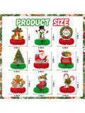 9-Piece Christmas Honeycomb Table Centerpieces for Holiday Party Decor