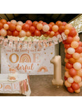 Boho Rainbow 1st Birthday Decor Kit with Balloon Arch and Banner