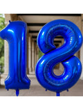 40 Inch Navy Blue Number 18 Foil Balloon for 18th Birthday or Anniversary Party