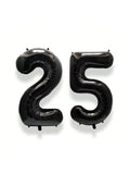 40 Inch Black Number 25 Foil Balloon for Birthday and Anniversary Decor