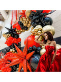 135PCS Black Red Chrome Gold Balloon Garland Birthday & Graduation