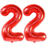 40-Inch Red Number 22 Balloon for Birthday Party Decorations