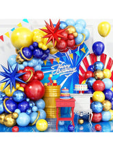 120Pc Red Blue Yellow Balloon Arch Carnival Circus Party Decor