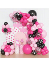 153pcs Pink Black Balloon Garland Kit with Dot Confetti for Kids Birthday & Shower