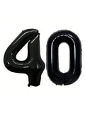 42-Inch Black Number 40 Balloon for 40th Birthday or Anniversary Party