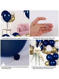 121PCS Navy Blue Gold Balloon Garland Kit Various Sizes Party Decor