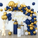 127PCS Navy Blue Gold Balloon Garland Kit with Confetti Balloons