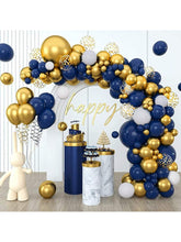 127PCS Navy Blue Gold Balloon Garland Kit with Confetti Balloons