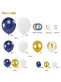 127PCS Navy Blue Gold Balloon Garland Kit with Confetti Balloons