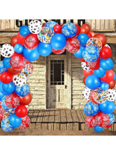 130pc Western Cow Bandana Balloon Arch Kit in Red and Blue