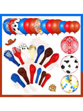 130pc Western Cow Bandana Balloon Arch Kit in Red and Blue