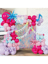 190PCS Pink Purple Blue Balloon Garland Heart Star Balloons Party Decor