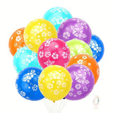 35pc Hawaiian Balloon Kit: Hibiscus Flowers, Tropical Balloons For Luau, Beach & Summer Parties -
