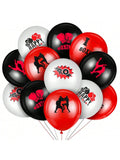 36-Pack Boxing Balloons in Red Black and White for Party Decor