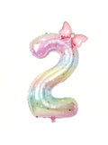 38-Inch Rainbow Number Foil Balloon for Kids Birthday or Wedding Party Decor