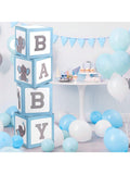 Elephant Balloon Box Decorations 4 pcs Blue First Birthday Party
