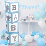 Elephant Balloon Box Decorations 4 pcs Blue First Birthday Party