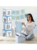 Elephant Balloon Box Decorations 4 pcs Blue First Birthday Party