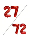40 Inch Red Number 27 Foil Balloon for Birthday or Anniversary Decor
